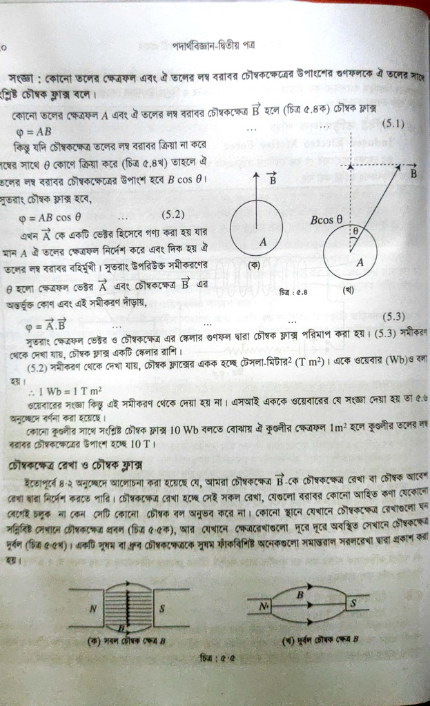 পাঠঃ ৫.৪- চৌম্বক ফ্লাক্স ও এর সমীকরণ 