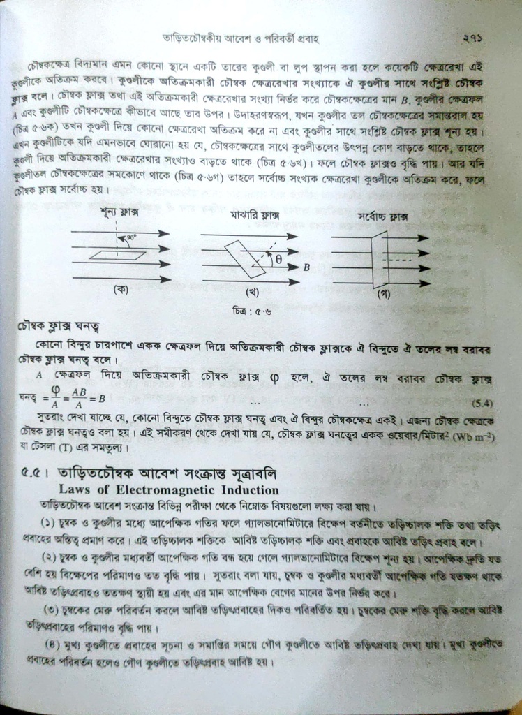 পাঠঃ ৫.৫- তাড়িত চৌম্বক আবেশ সংক্রান্ত সূত্রাবলী 