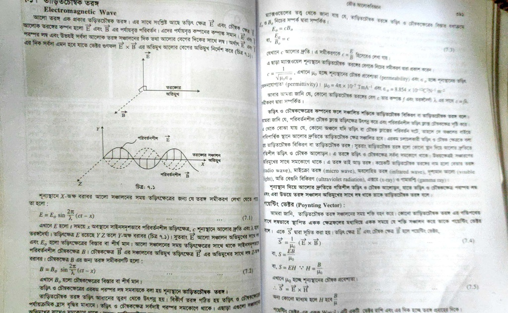 পাঠঃ ৭.১- তাড়িত চৌম্বক তরঙ্গ ও পয়েন্টিং ভেক্টর 